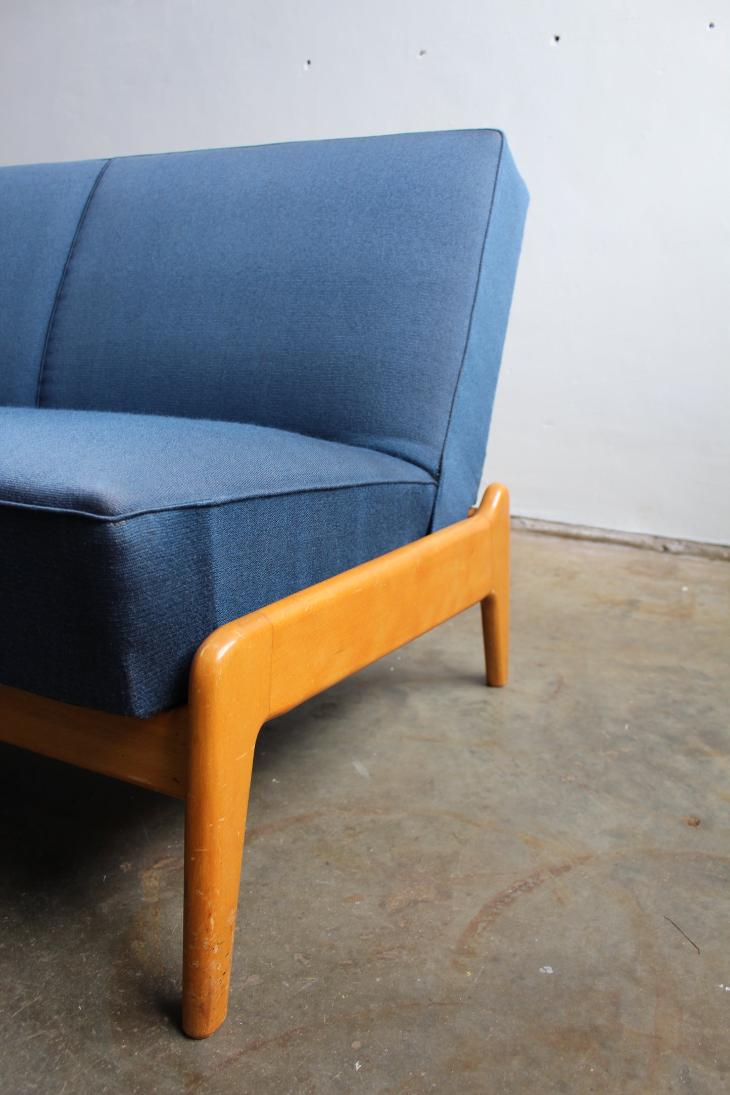 Vintage 3-zits-bank slaapbank jaren '60 blauw