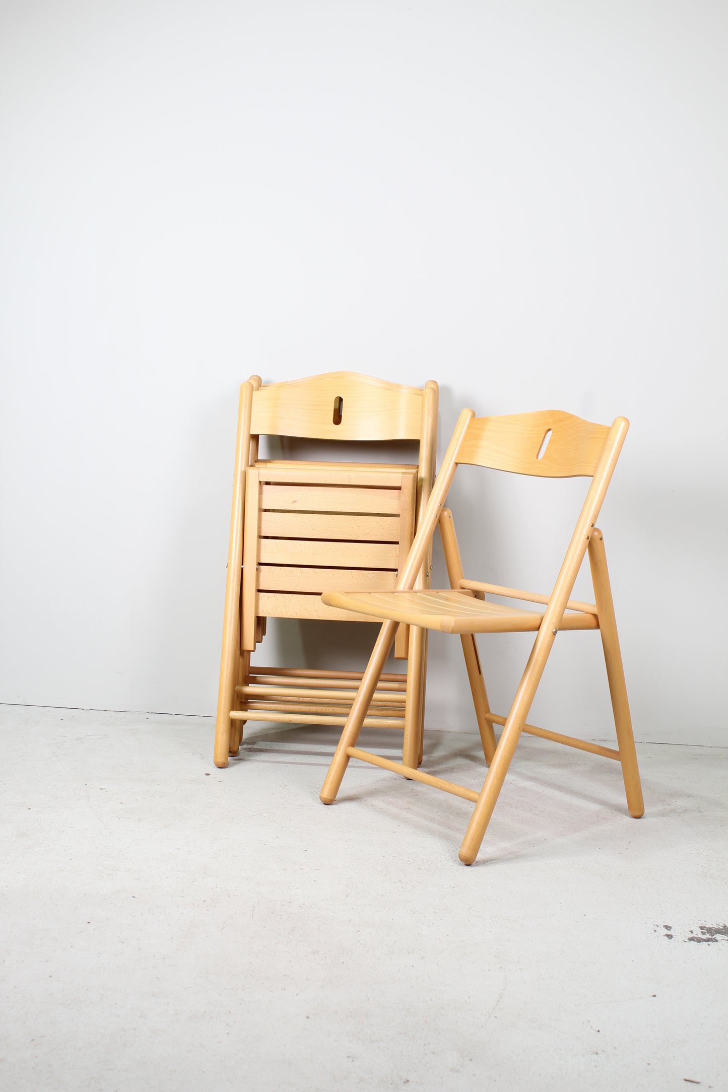 4x vintage houten klapstoelen