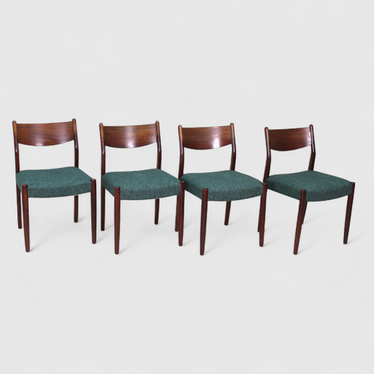 4x Vintage eetkamerstoelen - jaren '60 groen