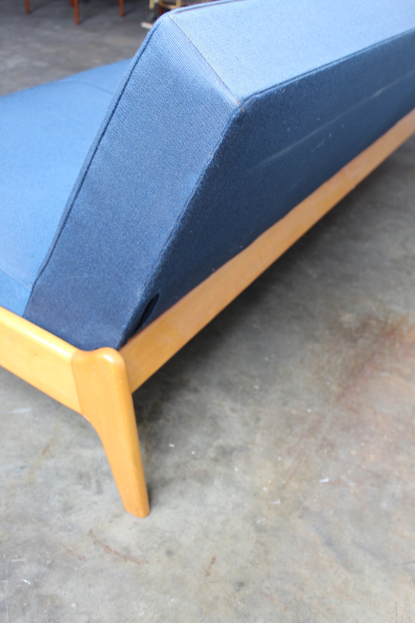 Vintage 3-zits-bank slaapbank jaren '60 blauw