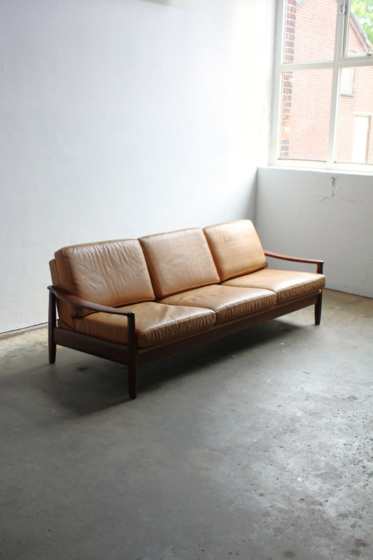 GERESERVEERD Mid century 3-zits-bank slaapbank