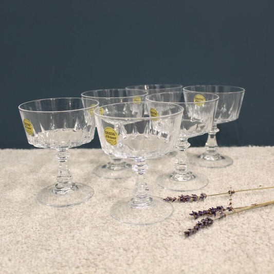Set kristallen champagnecoupes 6x