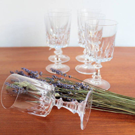 6x vintage crystal shot glasses