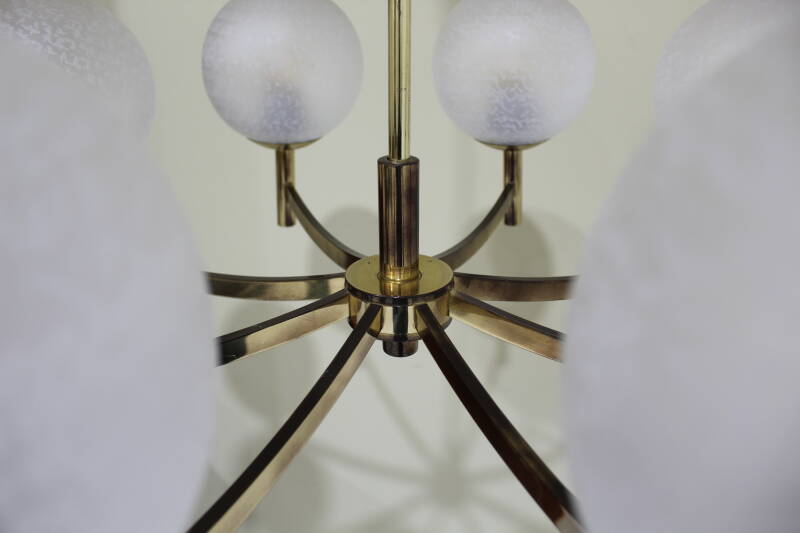 Vintage brass pendant lamp 8-arms | 00911