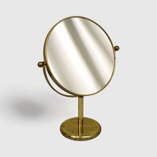 Vintage brass mirror, standing