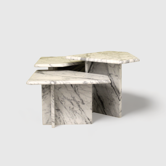 Vintage marble nesting tables, side tables | 00730