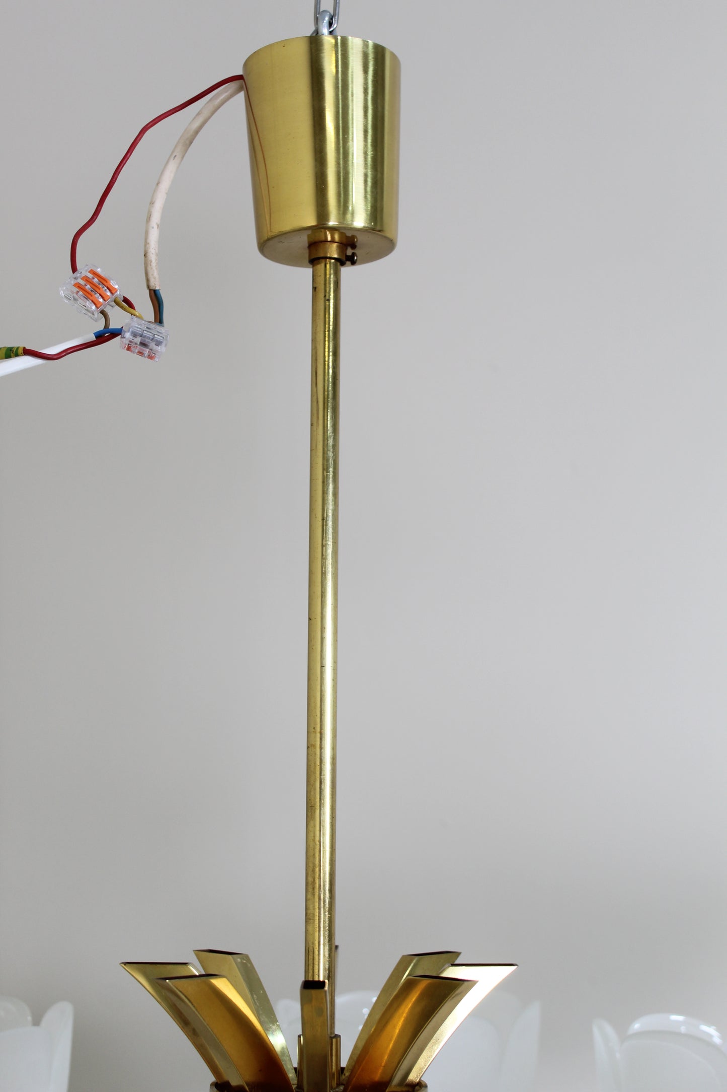 Vintage hanglamp, kroonluchter - messing jaren '70