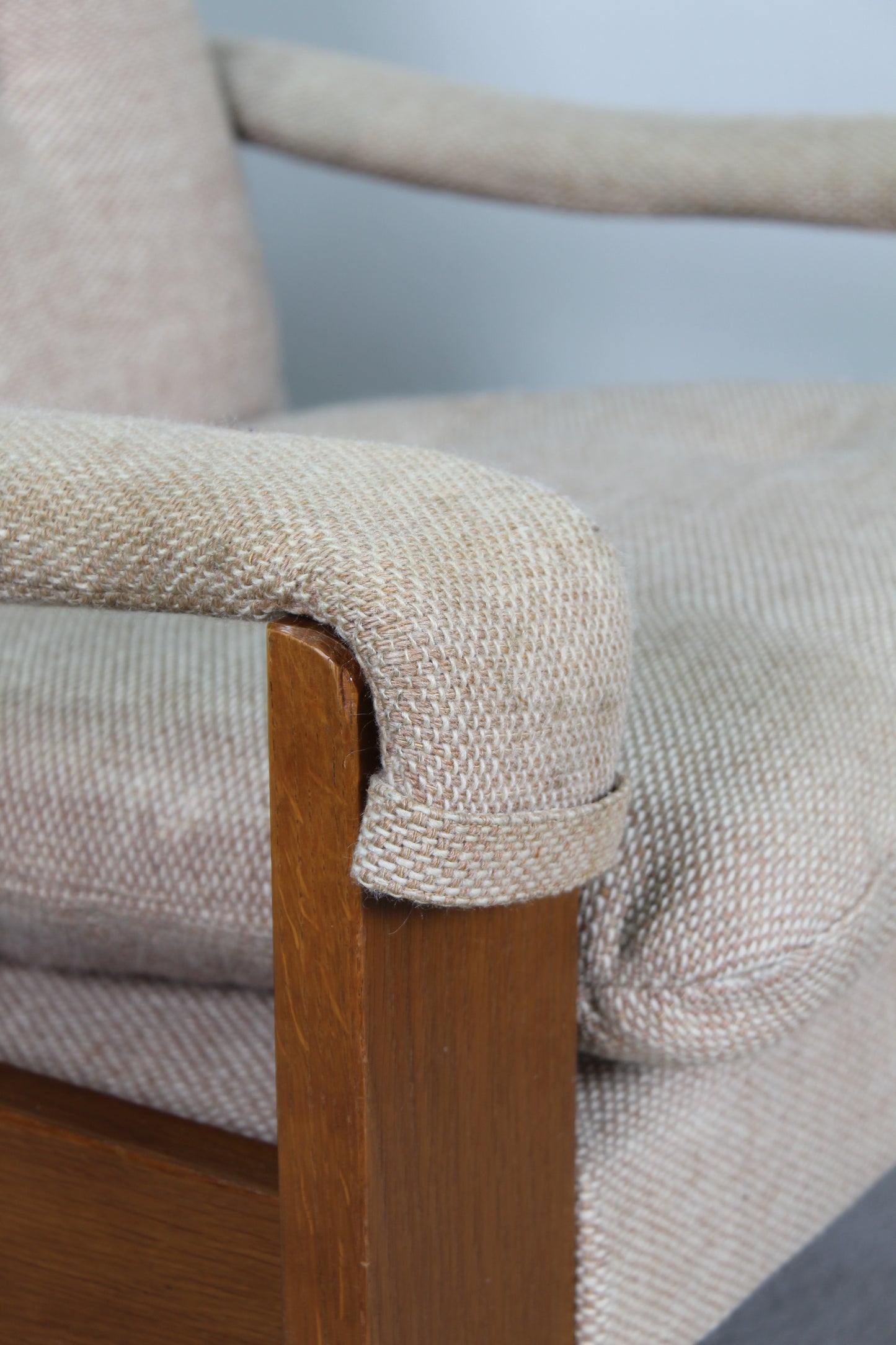 Vintage armchair, lounge chair, beige 1970s