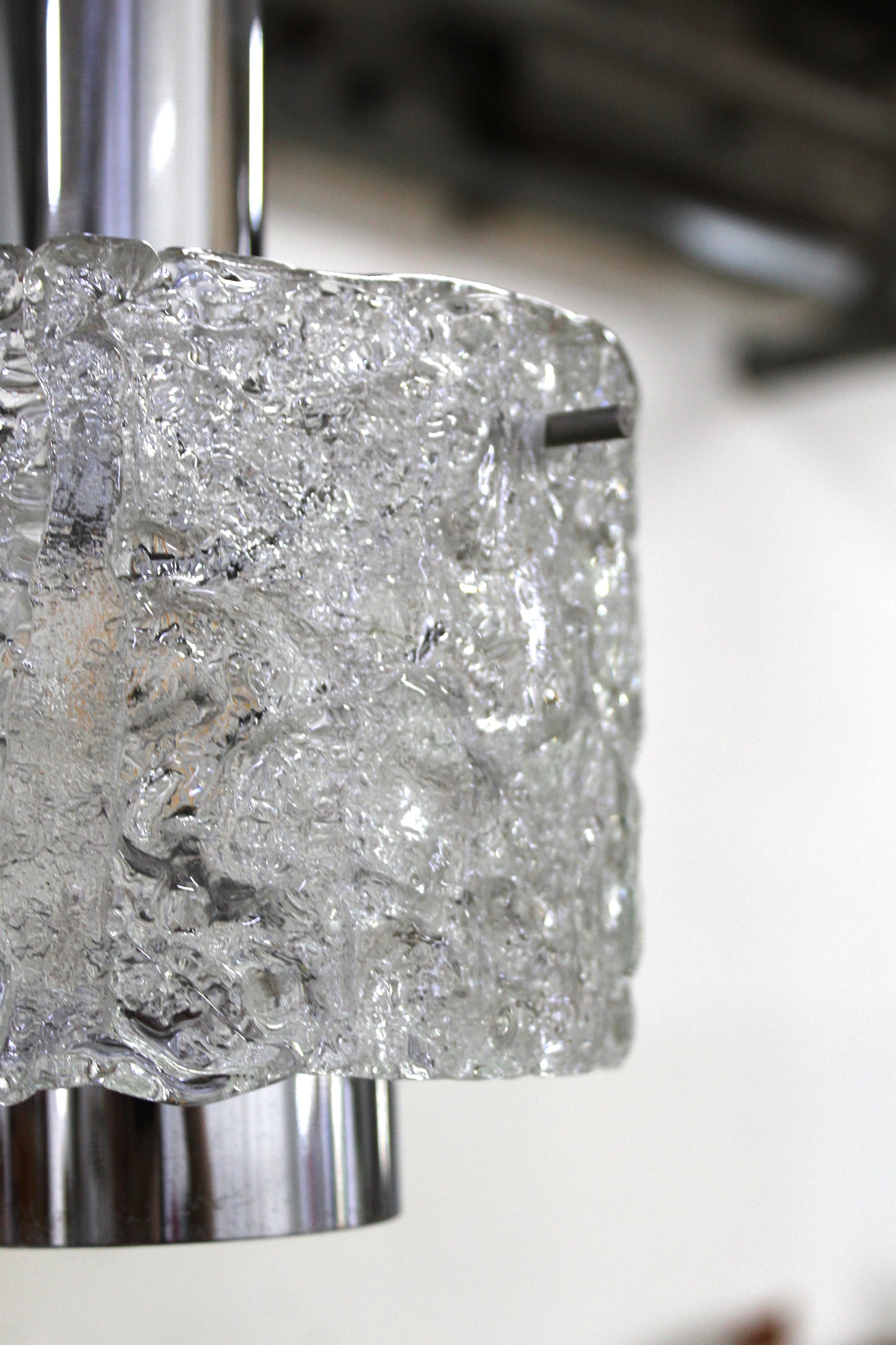 Egon Hillebrand ice glass hanglamp jaren '60