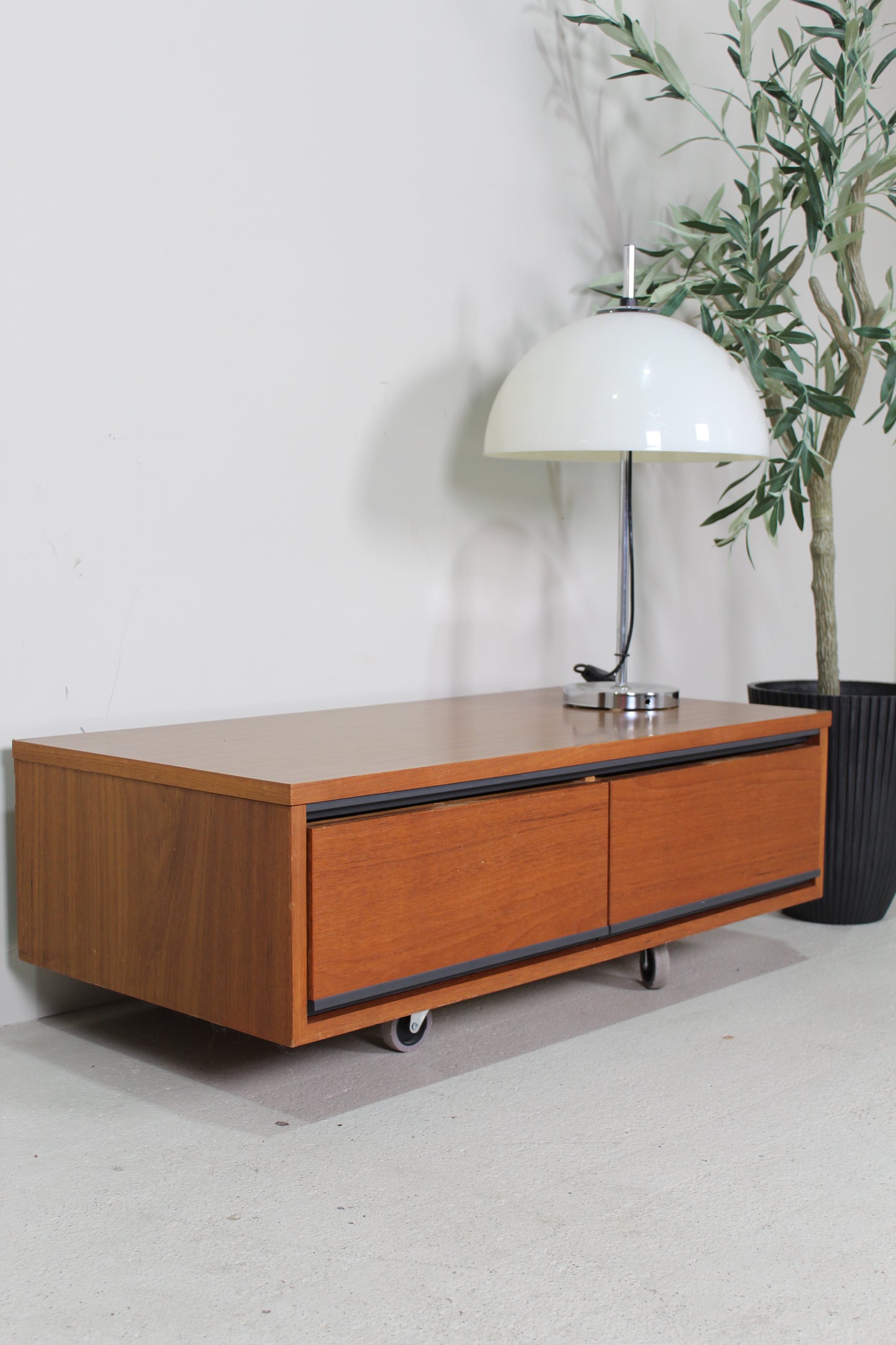 Vintage set zwevende kast, consoletafel