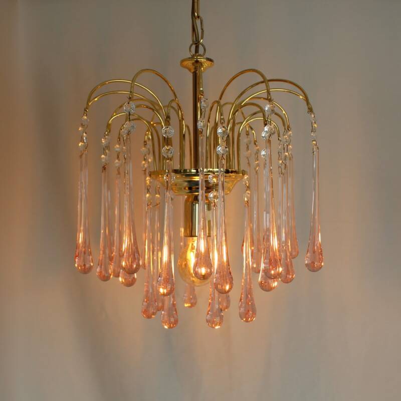 Vintage Tropfenlampe - rosa