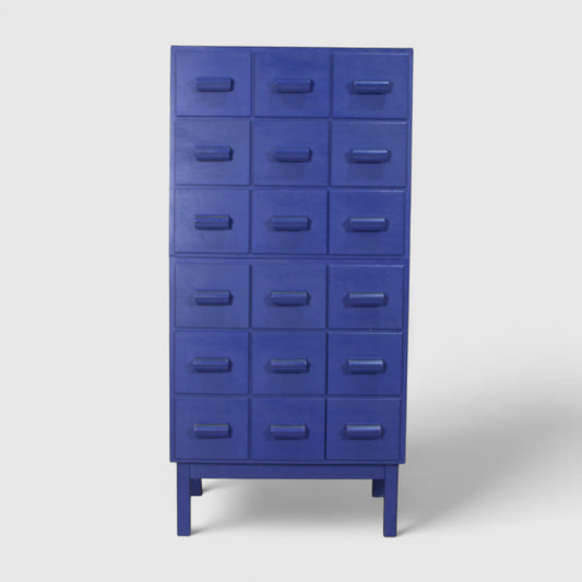 Vintage ladekast, opbergkast - blauw
