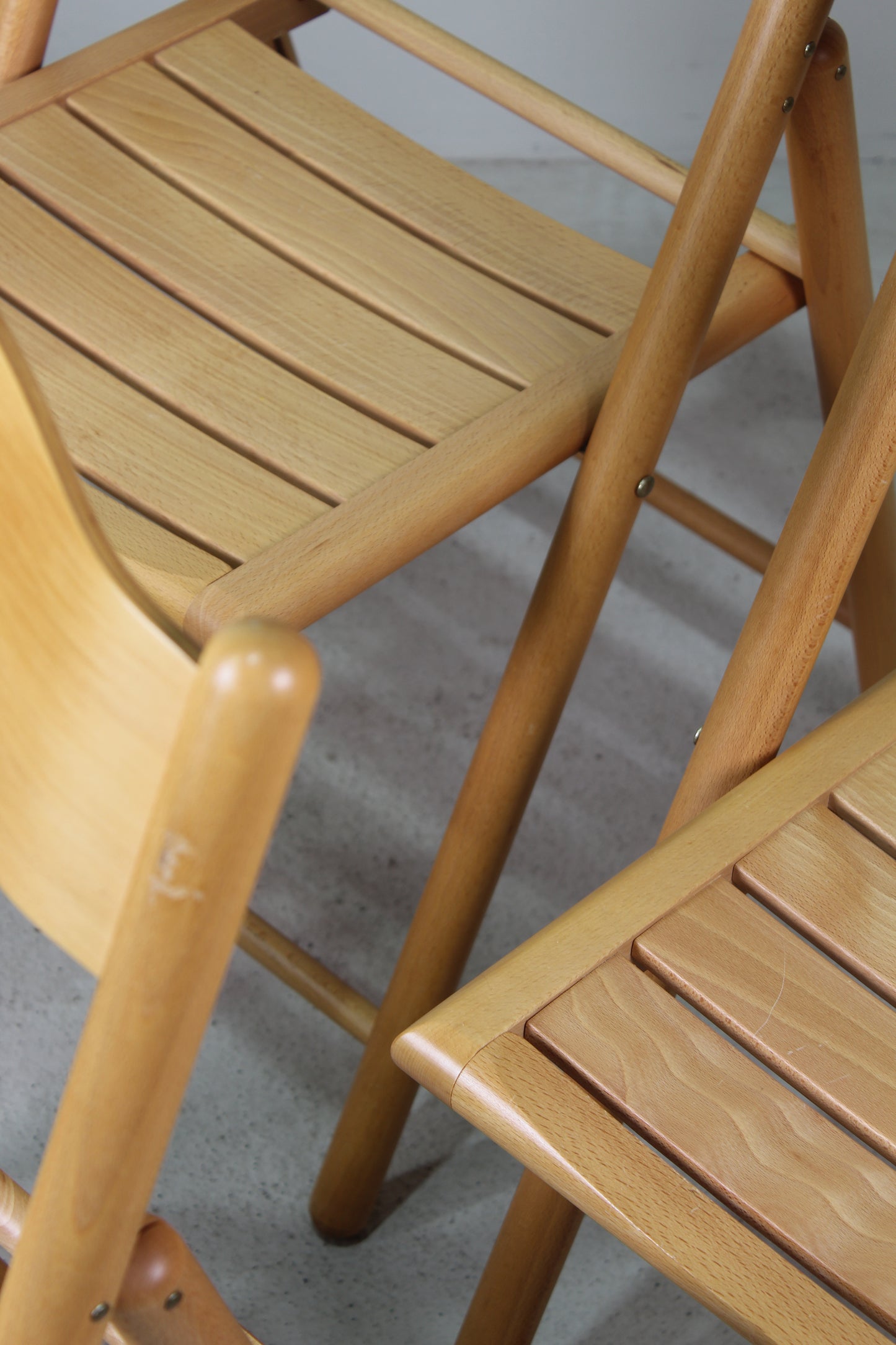 4x vintage houten klapstoelen