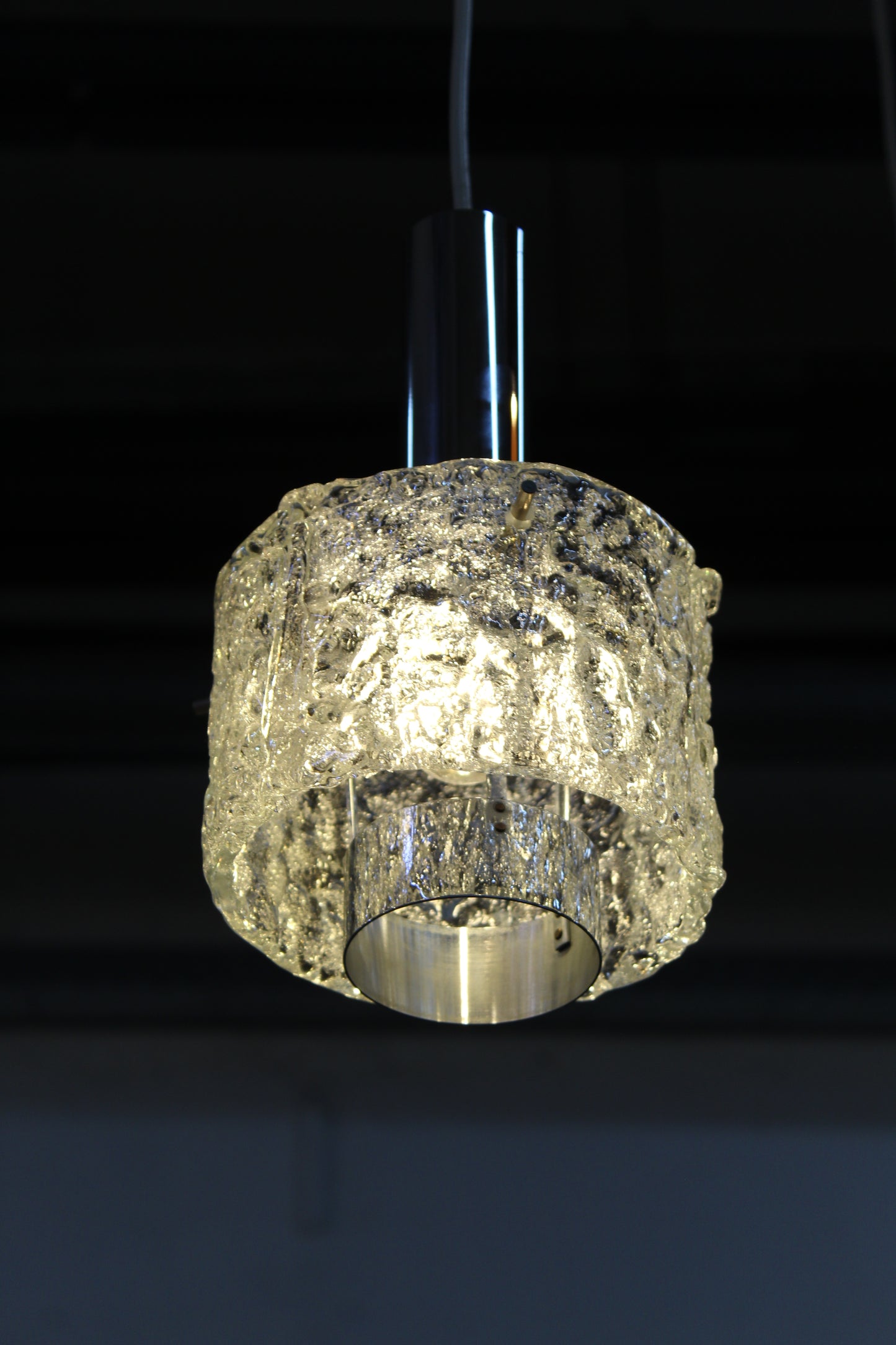 Egon Hillebrand ice glass hanglamp jaren '60