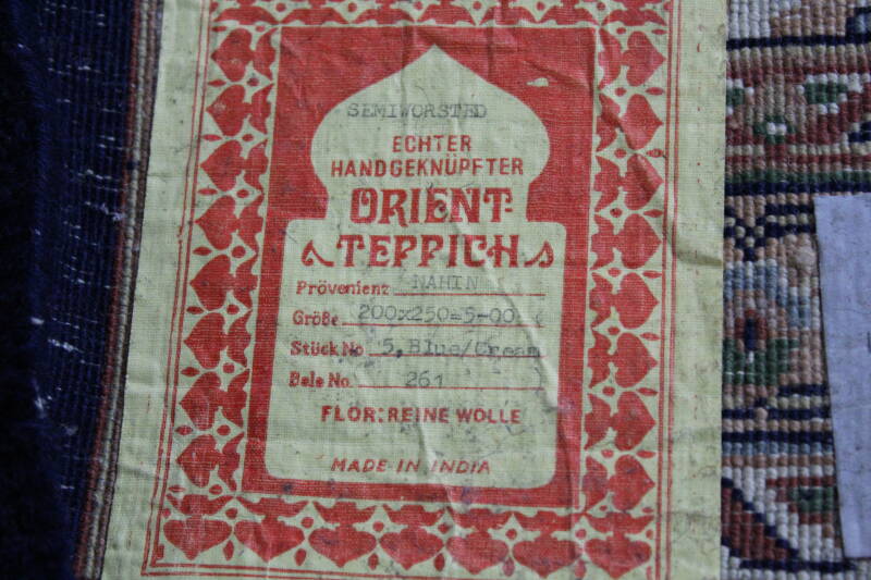 Vintage Perzisch tapijt blauw oranje - Nahin - 265 x 198 cm | 01179