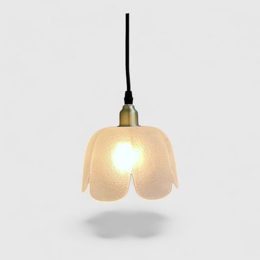 Vintage hanglamp - bloem, glas