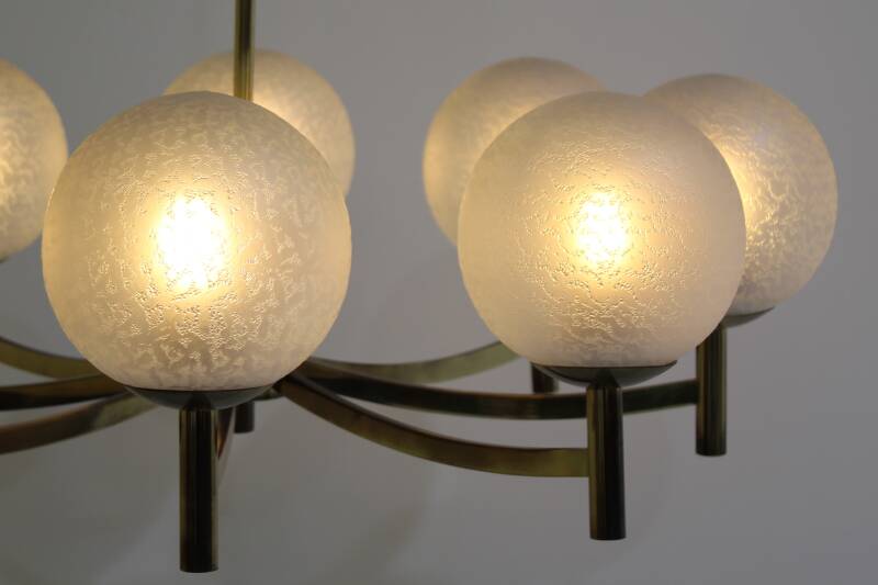 Vintage brass pendant lamp 8-arms | 00911
