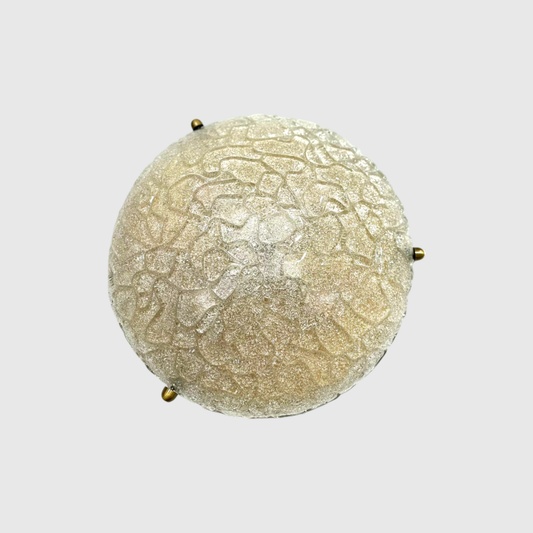Vintage große Deckenlampe, Wandlampe Hillebrand - Eisglas | 00997