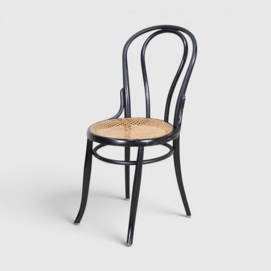 Antieke Thonet bistrostoel No.14 jaren '20/'30 zwart