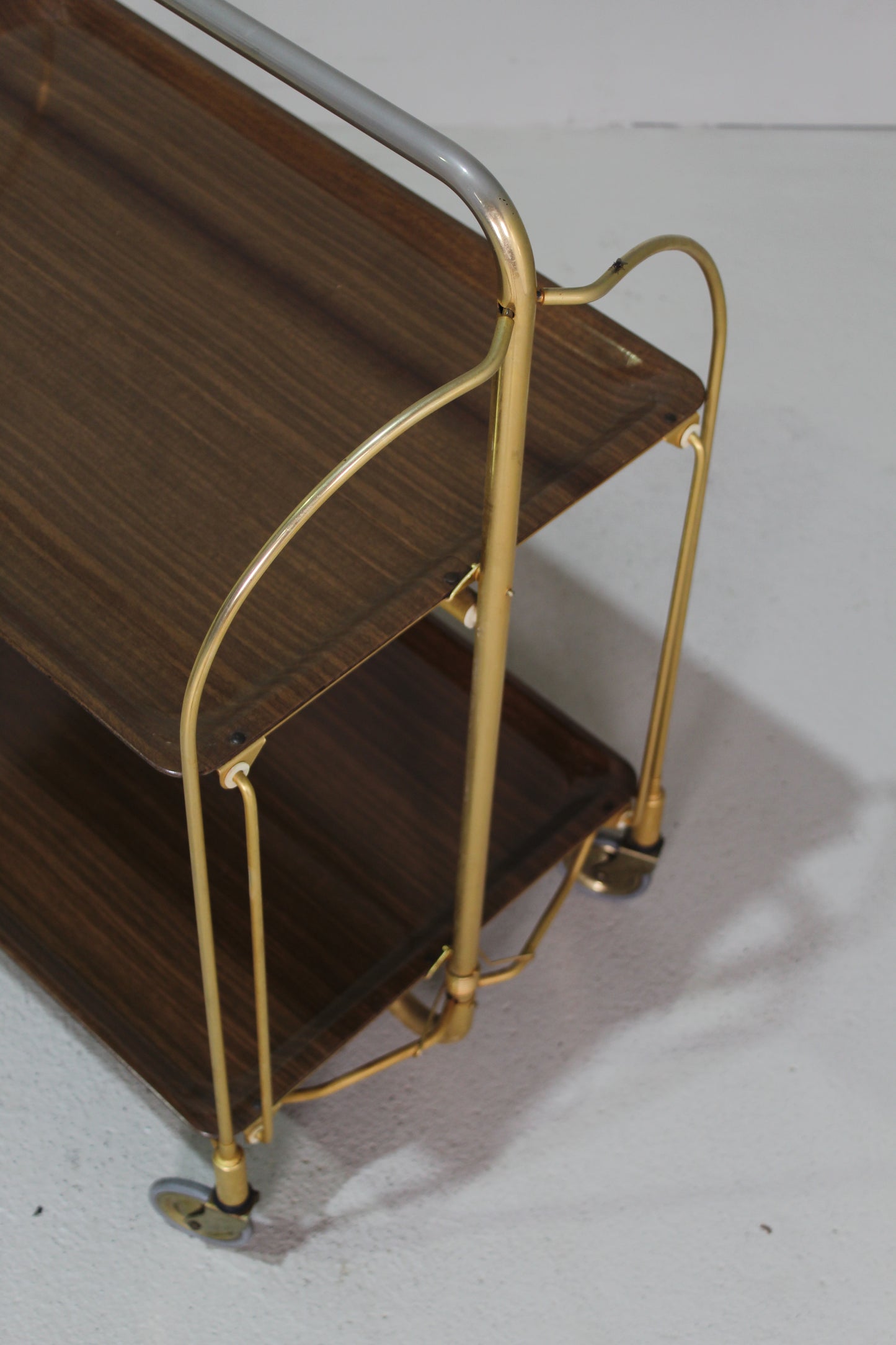 Vintage serveerwagen, barcart - inklapbaar, jaren '70