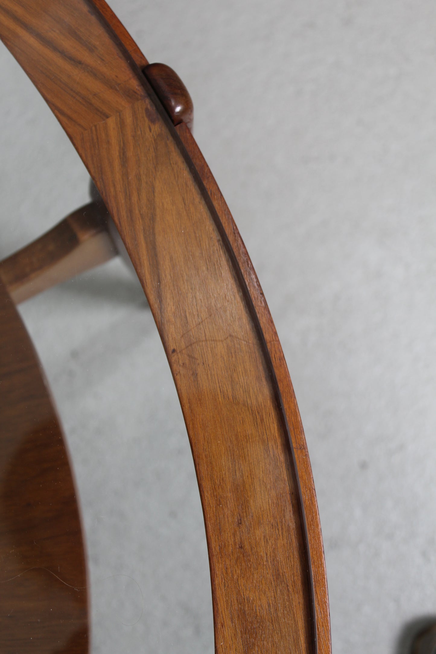 Vintage ronde salontafel - jaren '60, hout glas
