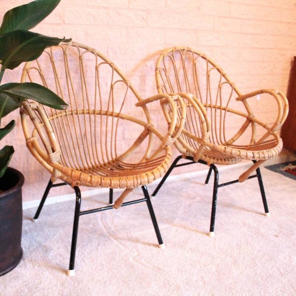 Vintage Rattanstuhl Rohé Noordwolde