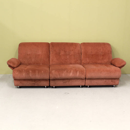 Vintage roze modulaire bank, 3/4-zits