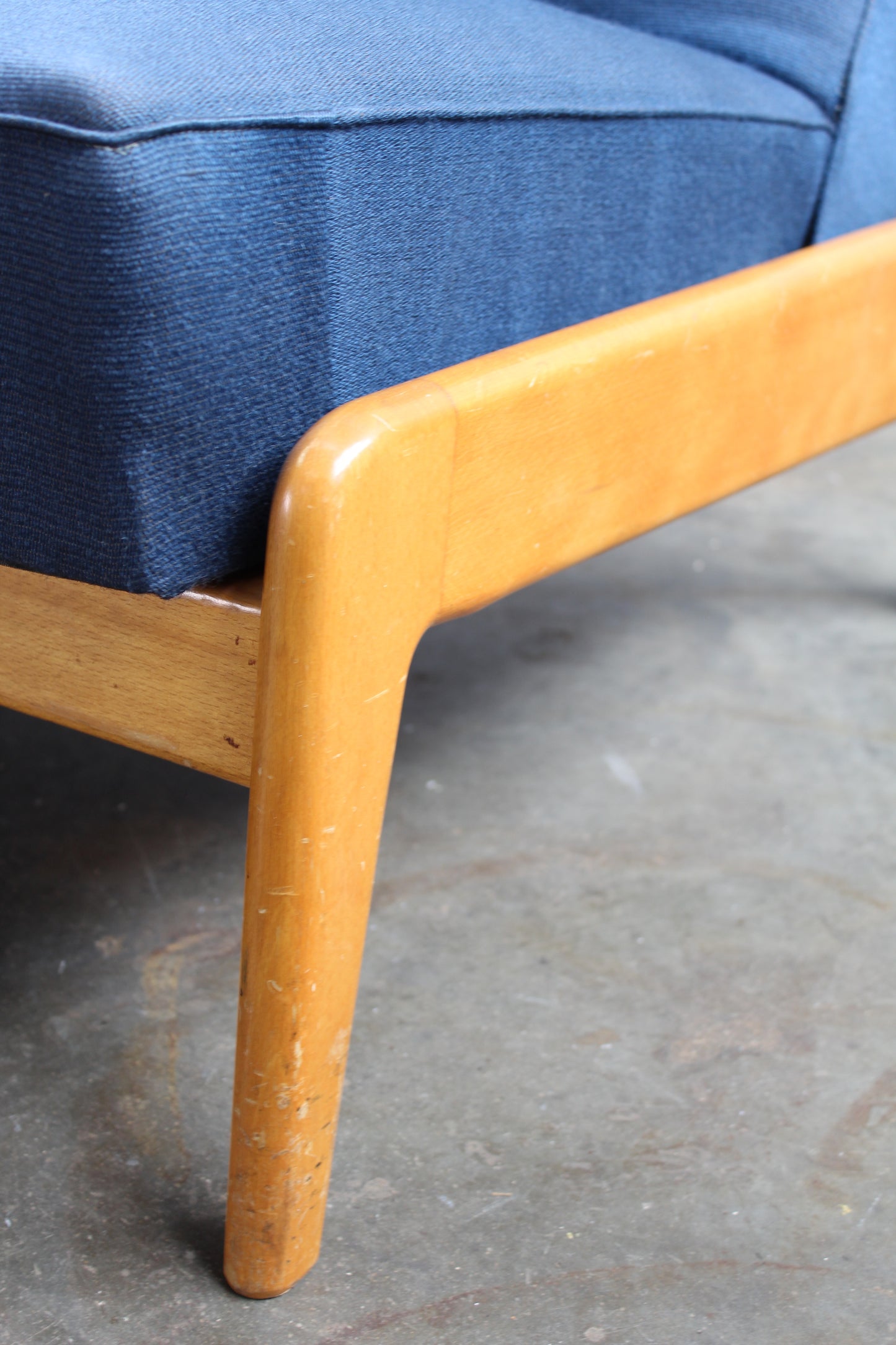 Vintage 3-zits-bank slaapbank jaren '60 blauw