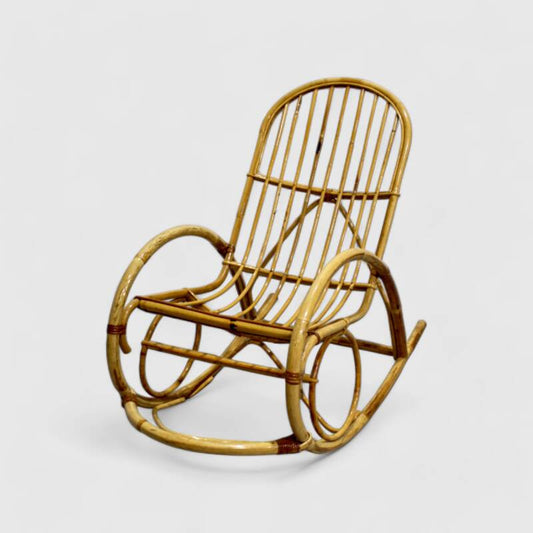 Vintage wicker rocking chair - 60s rattan | 01209