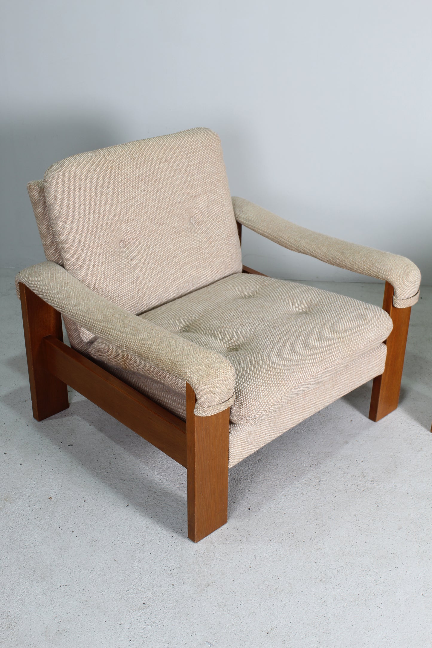 Vintage armchair, lounge chair, beige 1970s