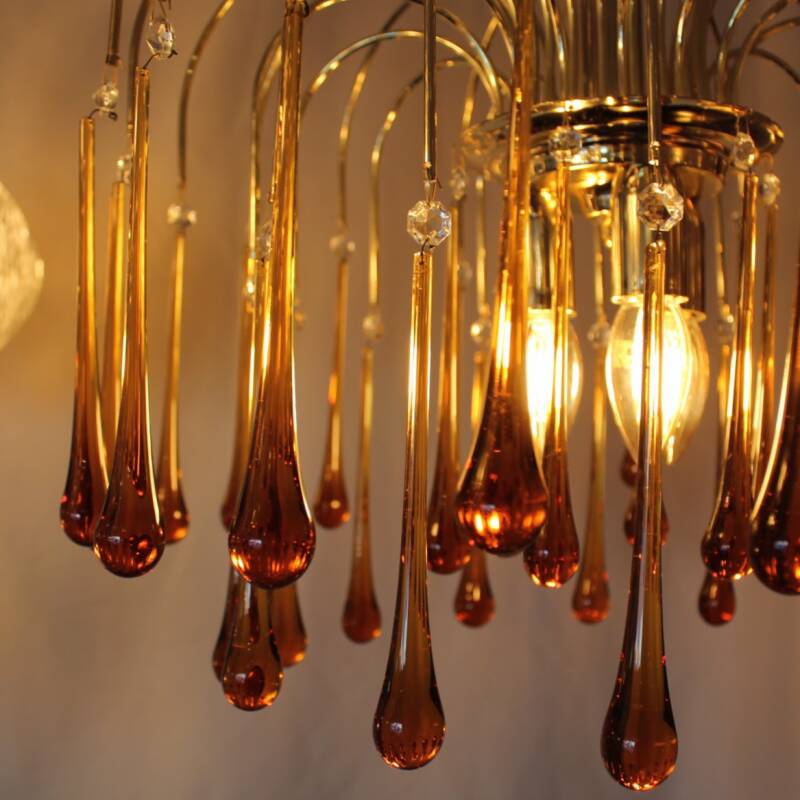 Vintage Tropfenlampe - Bernstein