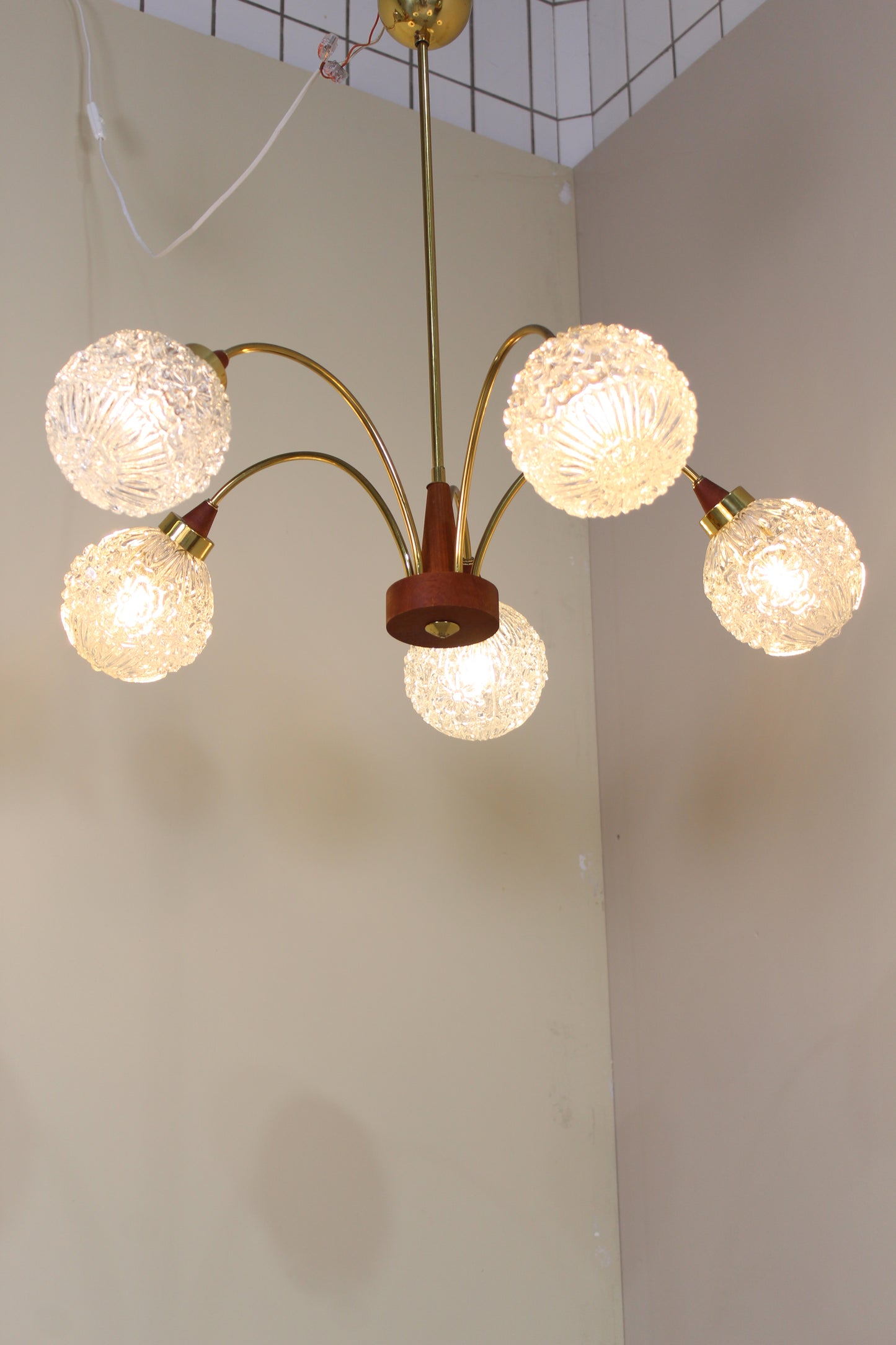 Vintage 5-armige plafondlamp