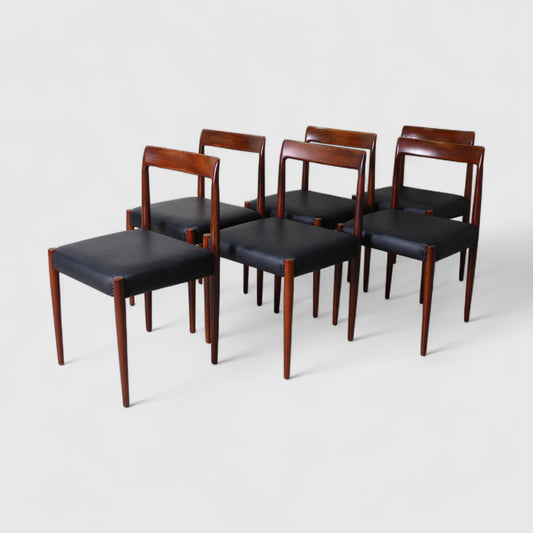 6x Vintage design eetkamerstoelen Lubke