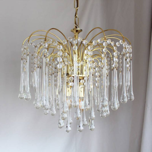 Vintage teardrop lamp - transparent, gold