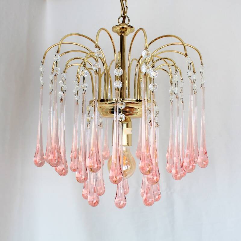 Vintage Tropfenlampe - rosa