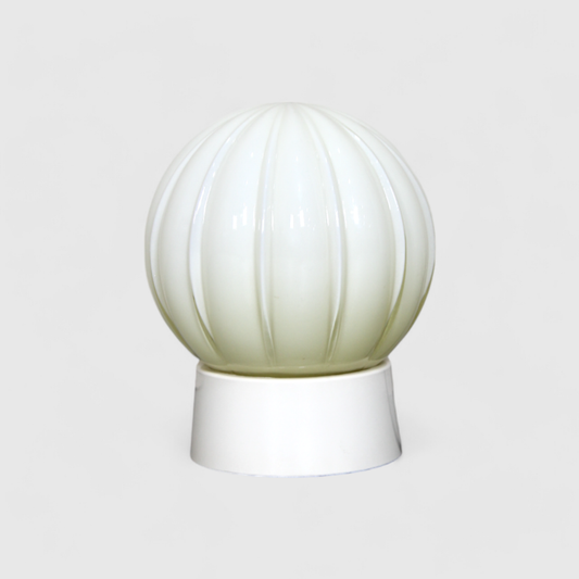 Vintage Thabur plafondlamp, plafonnière - wit/crème, art deco | 01354 — Zonder Snoer