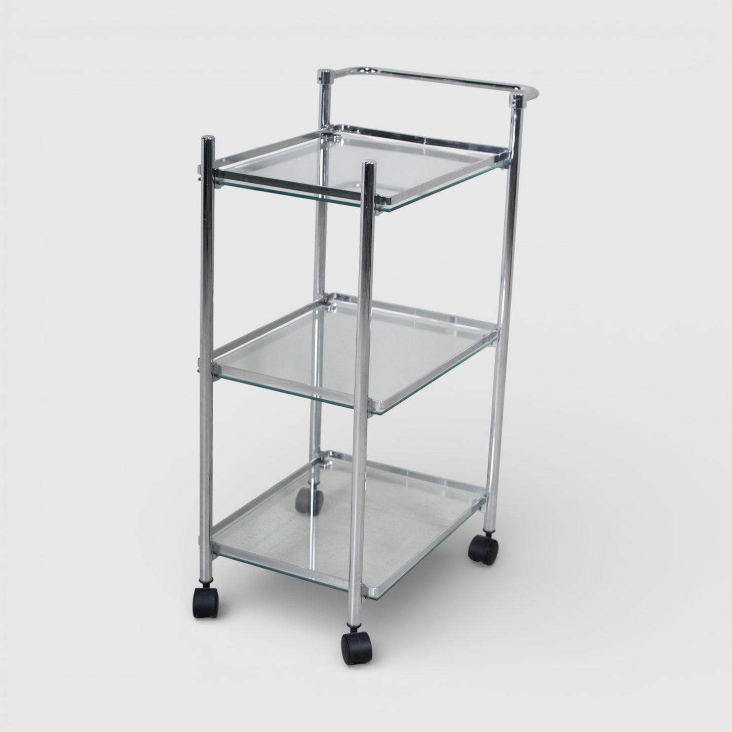 Vintage serving cart, side table, trolley, chrome