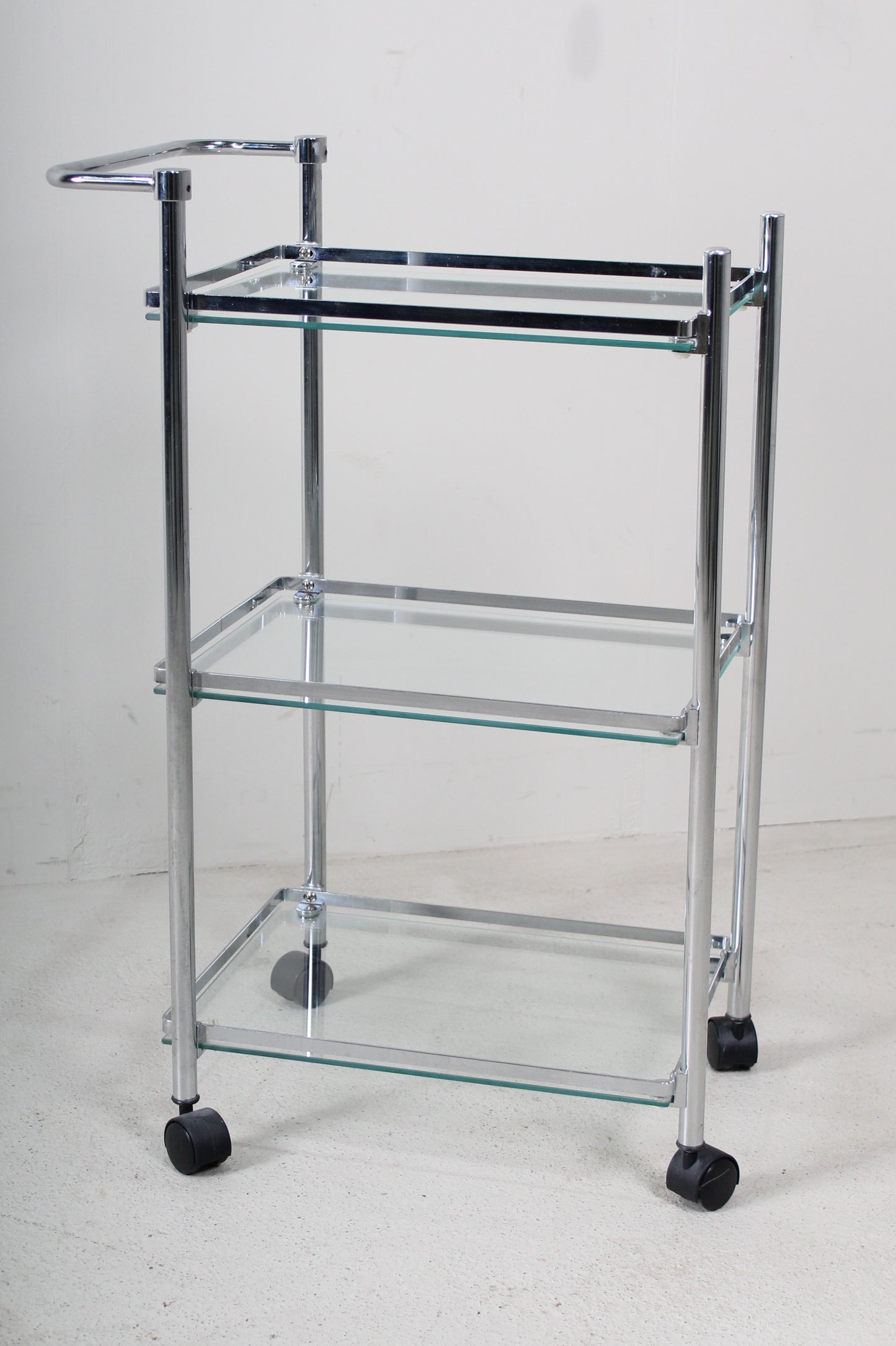 Vintage serving cart, side table, trolley, chrome
