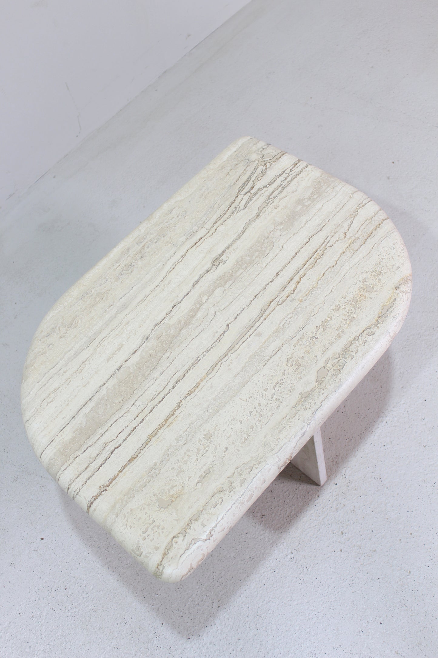 Vintage travertin salontafel, bijzettafel - natuursteen
