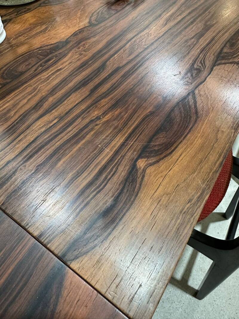 Vintage uitschuifbare eettafel - palissanderhout jaren '60