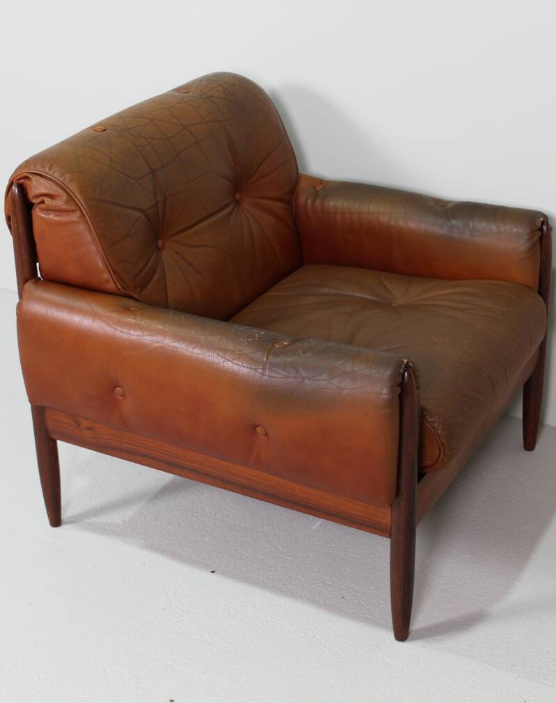 Vintage Ledersessel - 60er, braun | 01432