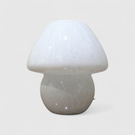 Vintage Mushroom lamp - wit glas, jaren '70  | 01426