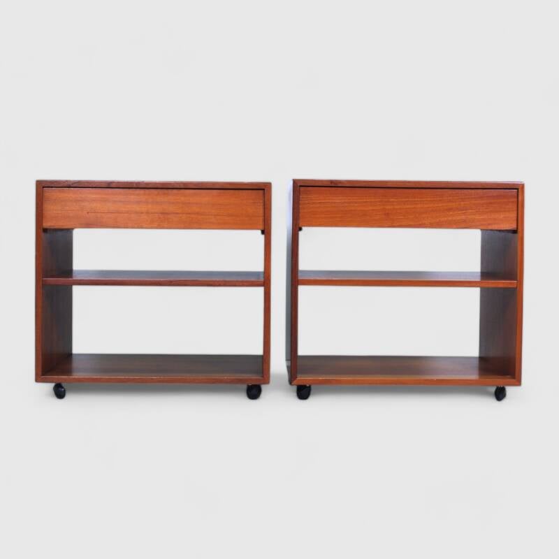 Vintage set of cabinets, bedside tables - teak, 1960s