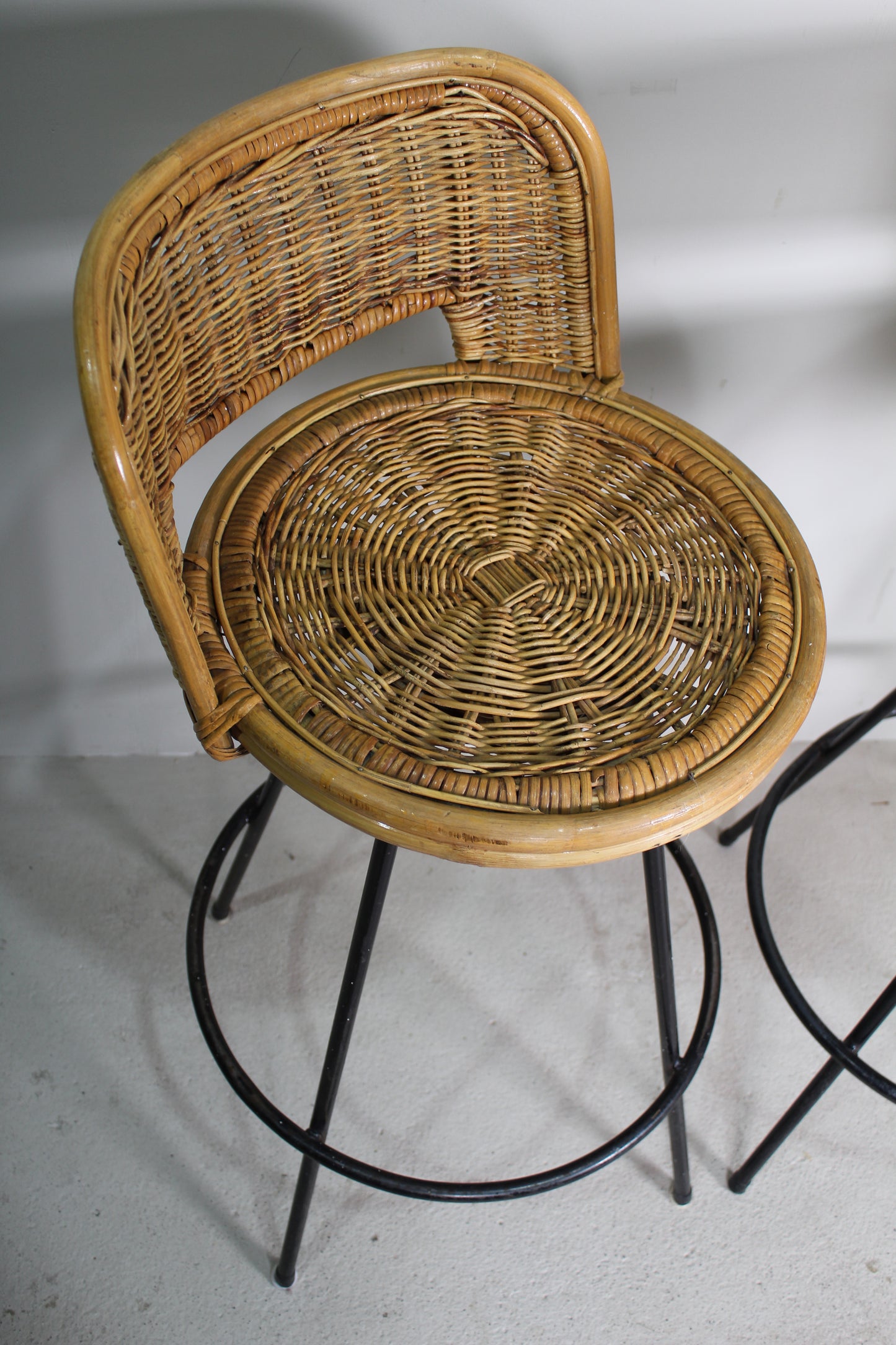 Vintage barkrukken rotan