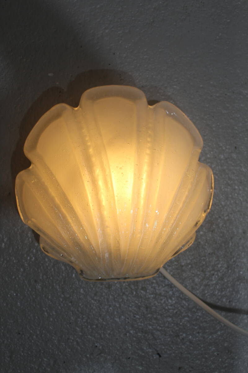 Vintage wandlamp schelp Glashutte Limburg | 01245 — Met stekker