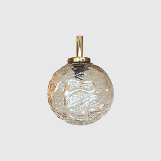 Vintage globe lamp - amber, 70s | 00818