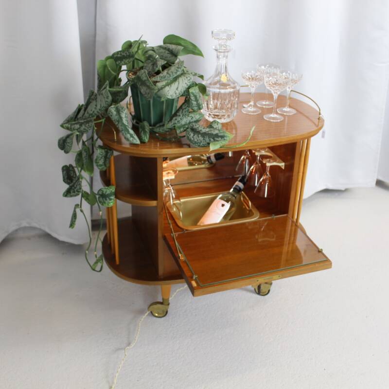 Vintage drankkast, serveerwagen, barcart