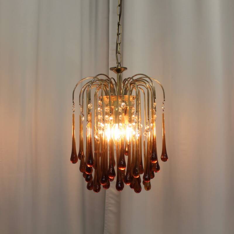 Vintage Tropfenlampe - Bernstein