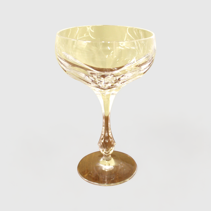 6x vintage kristallen champagnecoupes, cocktailglazen