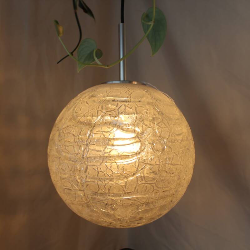Vintage DORIA hanglamp - iceglass L